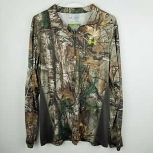 Under Armour Scent Control 1/4 Zip HeatGear Realtree Camo Pullover XL